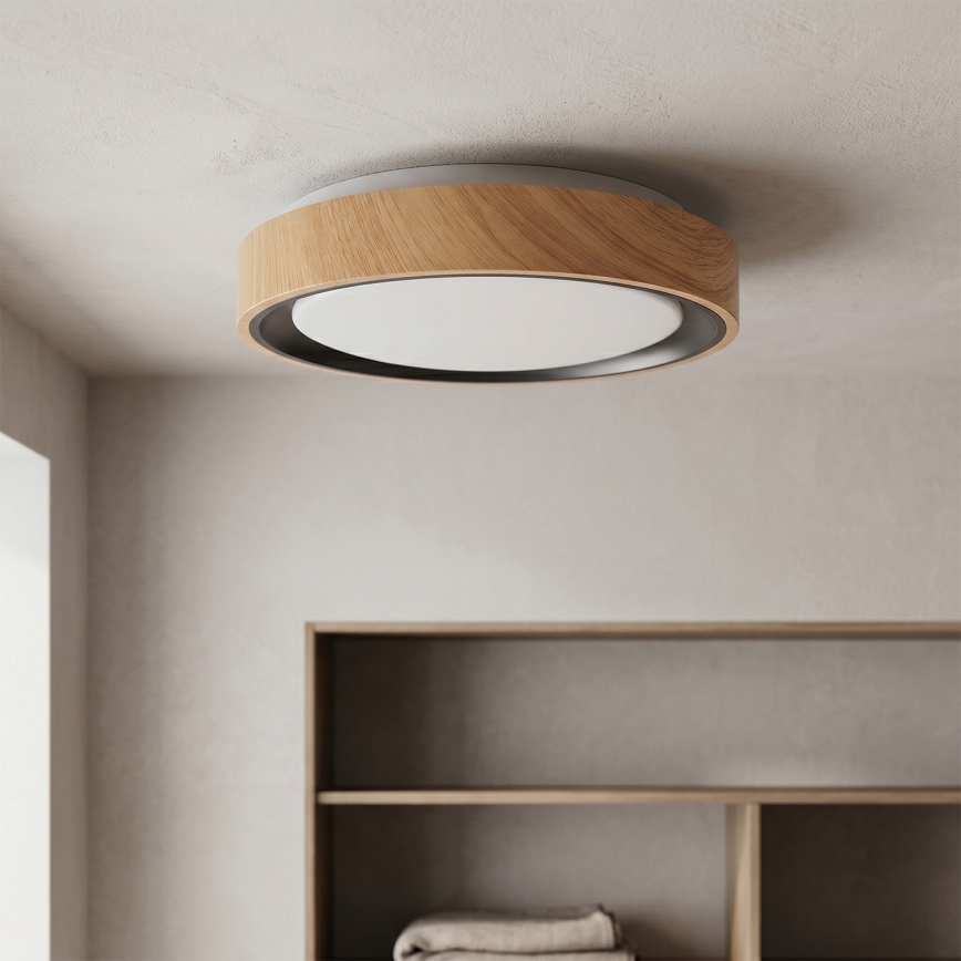 Brilagi - LED stropna svetilka FLOCO LED/24W/230V premer 30 cm lesni dekor/črna