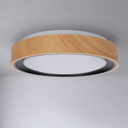 Brilagi - LED stropna svetilka FLOCO LED/24W/230V premer 30 cm lesni dekor/črna
