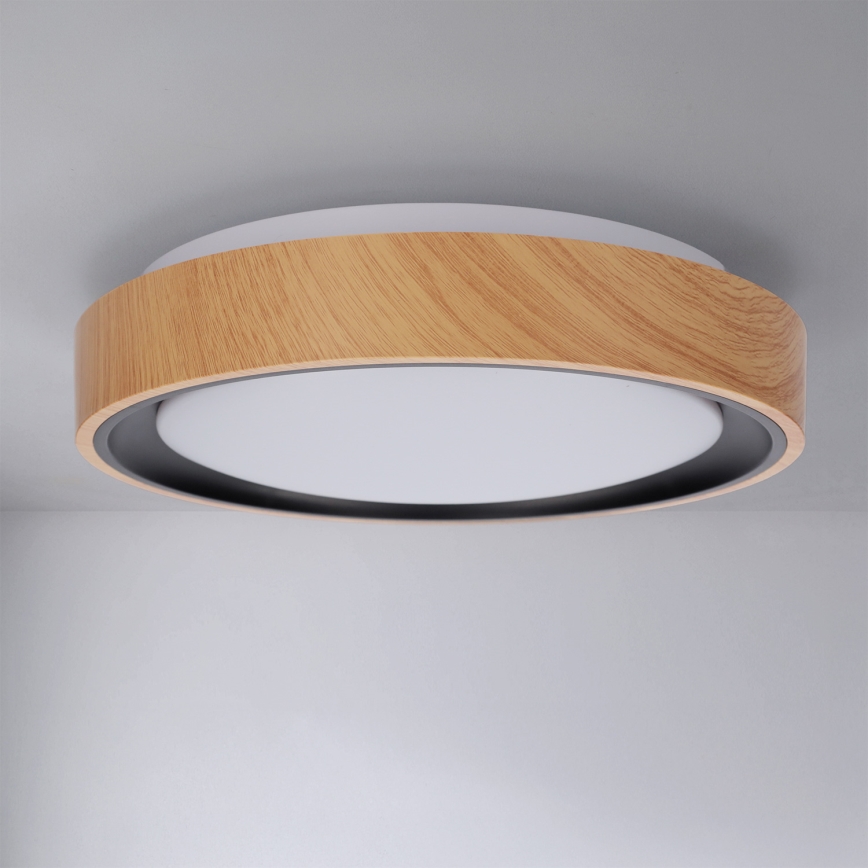Brilagi - LED stropna svetilka FLOCO LED/24W/230V premer 30 cm lesni dekor/črna