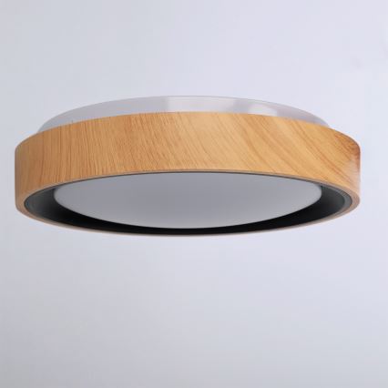 Brilagi - LED stropna svetilka FLOCO LED/24W/230V premer 30 cm lesni dekor/črna