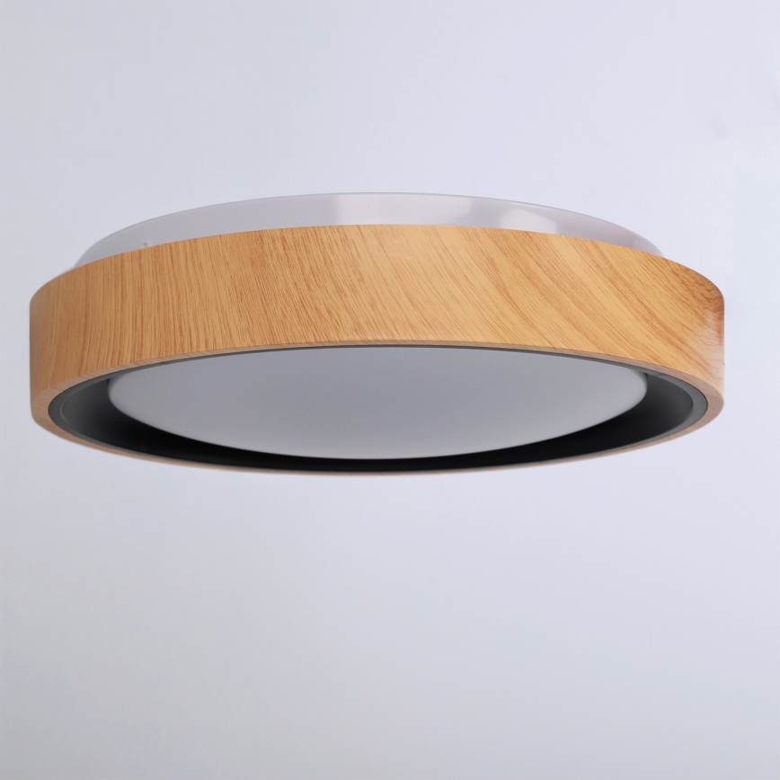 Brilagi - LED stropna svetilka FLOCO LED/24W/230V premer 30 cm lesni dekor/črna