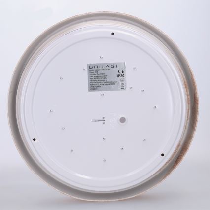 Brilagi - LED stropna svetilka FLOCO LED/24W/230V premer 30 cm lesni dekor/črna