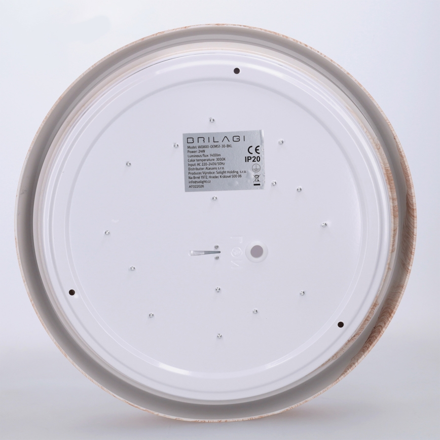 Brilagi - LED stropna svetilka FLOCO LED/24W/230V premer 30 cm lesni dekor/črna
