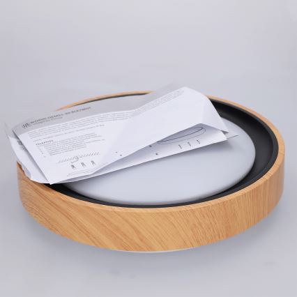 Brilagi - LED stropna svetilka FLOCO LED/24W/230V premer 30 cm lesni dekor/črna