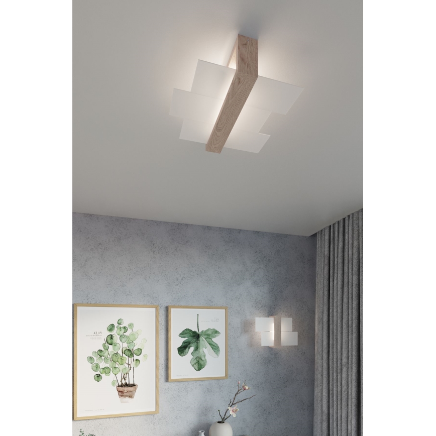 Brilagi - LED stropna svetilka HERA 2xE27/7,5W/230V 43x43 cm les