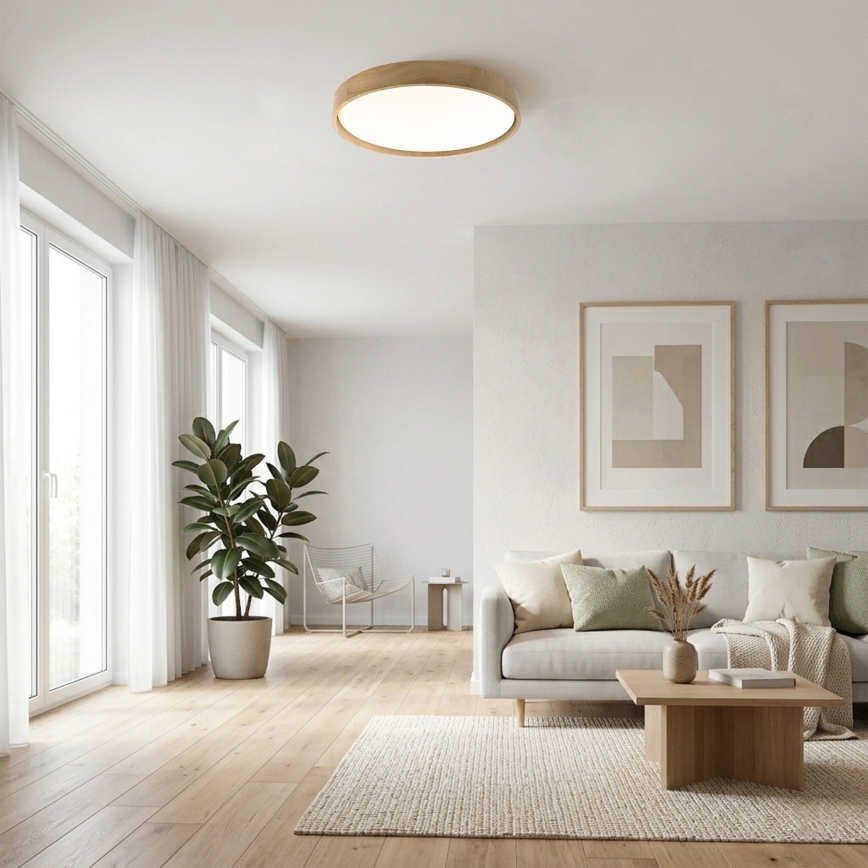 Brilagi - LED stropna svetilka MANAROLA PLAIN LED/36W/230V 3000K premer 48 cm hrast