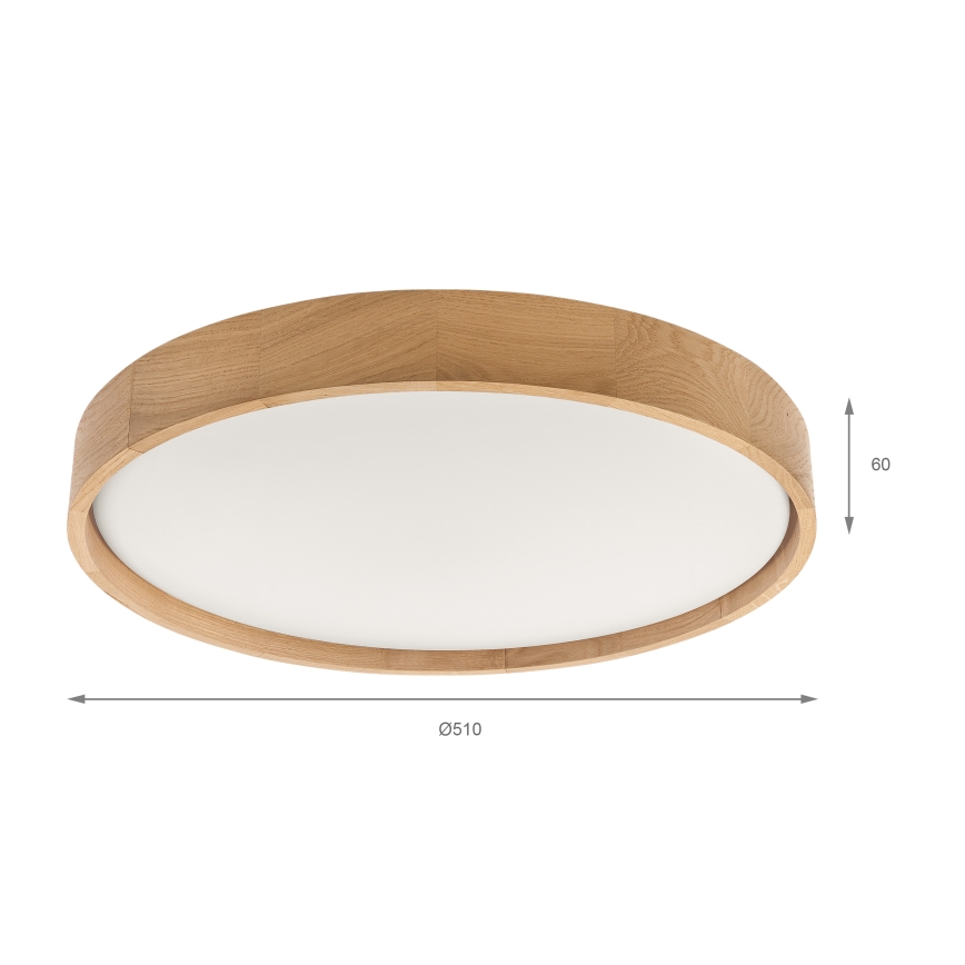 Brilagi - LED stropna svetilka MANAROLA PLAIN LED/36W/230V 3000K premer 48 cm hrast