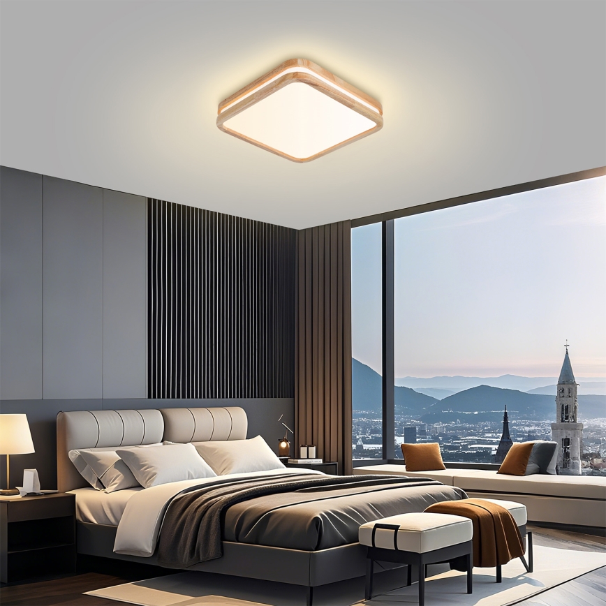 Brilagi - LED stropna svetilka MOLINA SQUARE LED/32W/230V 3000/4000/6000K, hrast, 30x30 cm