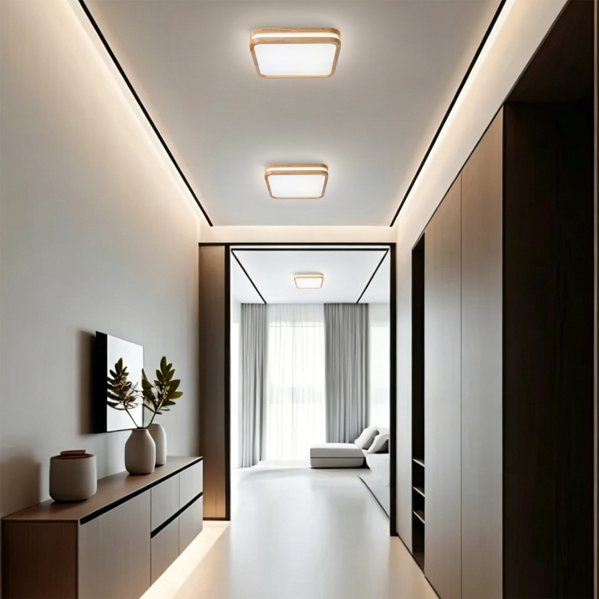 Brilagi - LED stropna svetilka MOLINA SQUARE LED/32W/230V 3000/4000/6000K, hrast, 30x30 cm