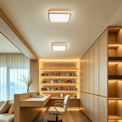 Brilagi - LED stropna svetilka MOLINA SQUARE LED/32W/230V 3000/4000/6000K, hrast, 30x30 cm