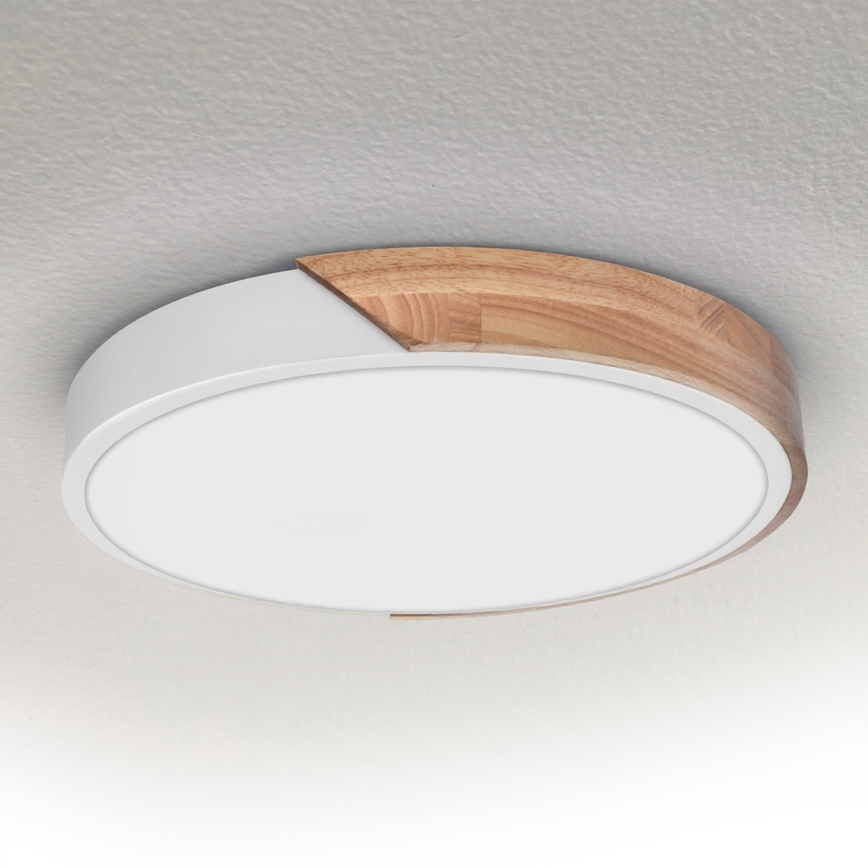 Brilagi - LED stropna svetilka PILANA LED/24W/230V hrast/bela pr. 30 cm