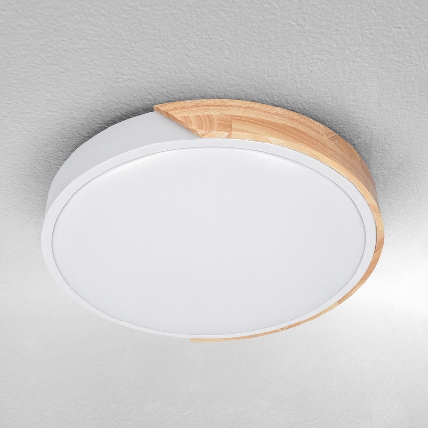 Brilagi - LED stropna svetilka PILANA LED/24W/230V hrast/bela pr. 30 cm