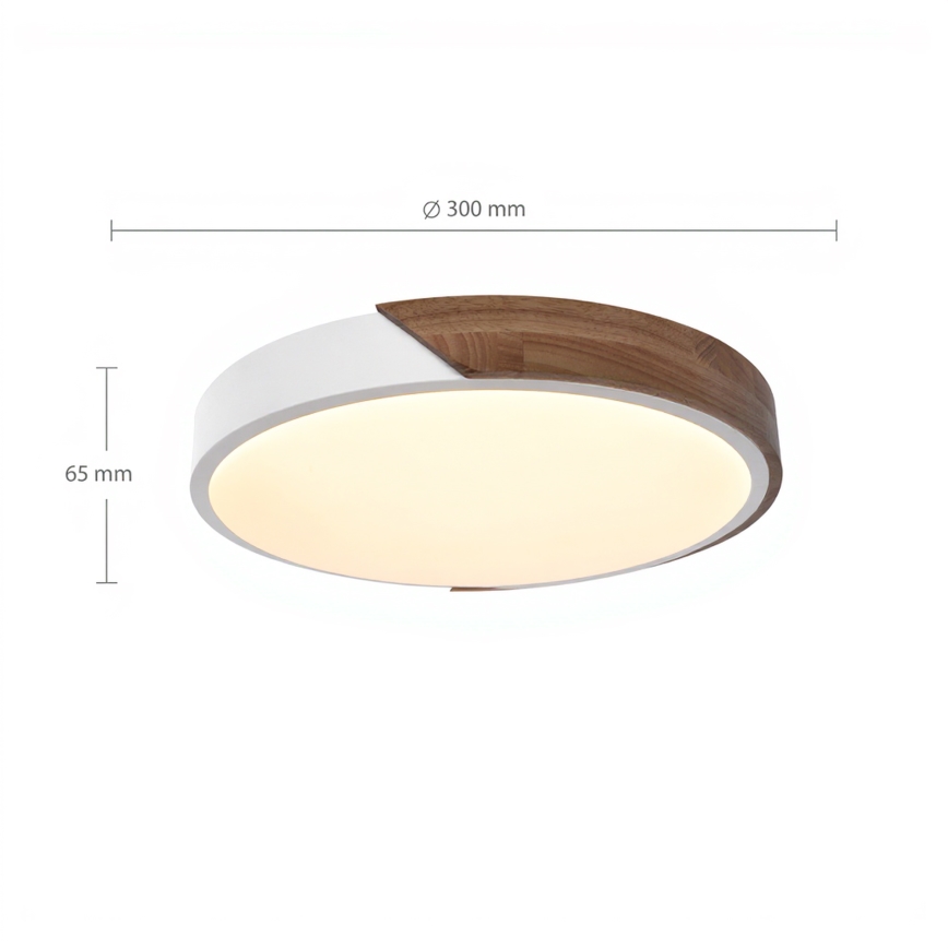 Brilagi - LED stropna svetilka PILANA LED/24W/230V hrast/bela pr. 30 cm