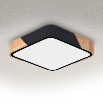 Brilagi - LED stropna svetilka PILANA LED/24W/230V hrast/črna 32x32 cm