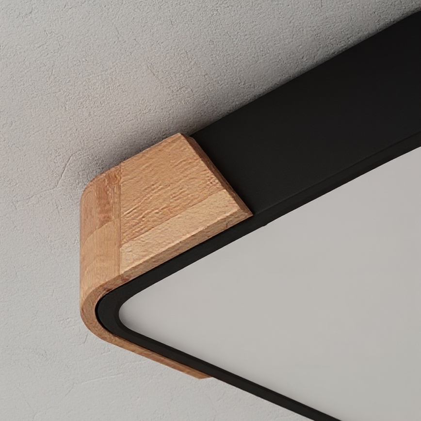 Brilagi - LED stropna svetilka PILANA LED/24W/230V hrast/črna 32x32 cm