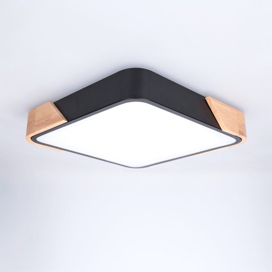 Brilagi - LED stropna svetilka PILANA LED/24W/230V hrast/črna 32x32 cm