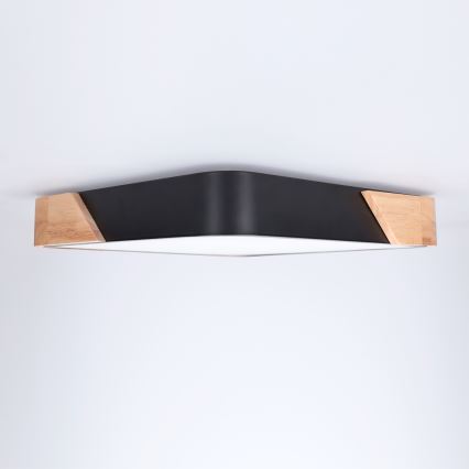 Brilagi - LED stropna svetilka PILANA LED/24W/230V hrast/črna 32x32 cm