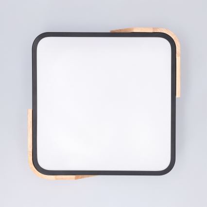 Brilagi - LED stropna svetilka PILANA LED/24W/230V hrast/črna 32x32 cm