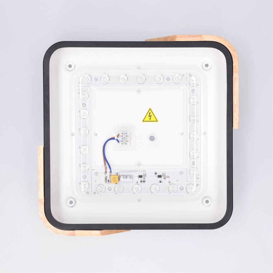 Brilagi - LED stropna svetilka PILANA LED/24W/230V hrast/črna 32x32 cm
