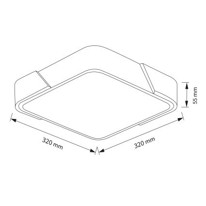 Brilagi - LED stropna svetilka PILANA LED/24W/230V hrast/črna 32x32 cm