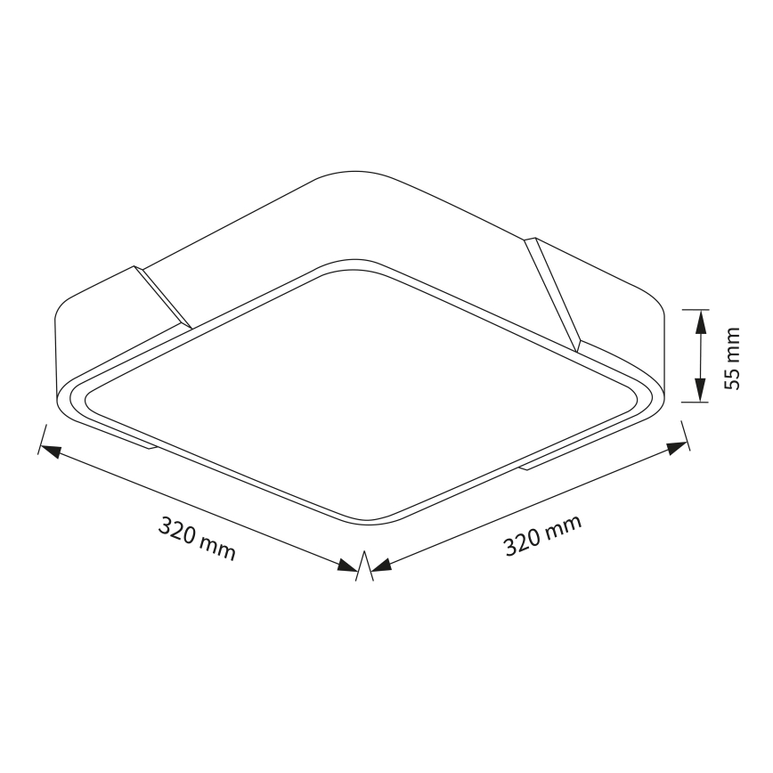 Brilagi - LED stropna svetilka PILANA LED/24W/230V hrast/črna 32x32 cm
