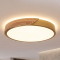 BRILAGI - LED stropna svetilka PILANA LED/24W/230V hrast/zlata, premer 30 cm