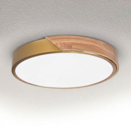 BRILAGI - LED stropna svetilka PILANA LED/24W/230V hrast/zlata, premer 30 cm