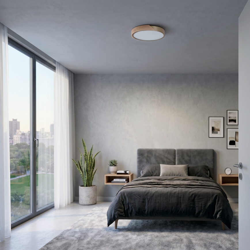 BRILAGI - LED stropna svetilka PILANA LED/24W/230V hrast/zlata, premer 30 cm