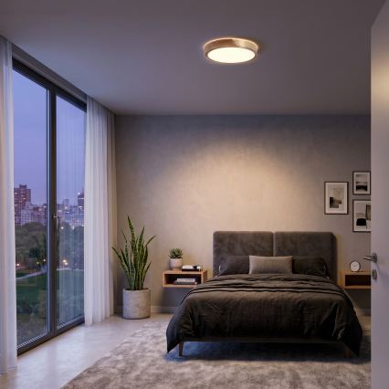 BRILAGI - LED stropna svetilka PILANA LED/24W/230V hrast/zlata, premer 30 cm