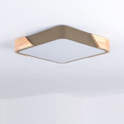 BRILAGI - LED stropna svetilka PILANA SQUARE LED/24W/230V hrast/bež 32x32 cm