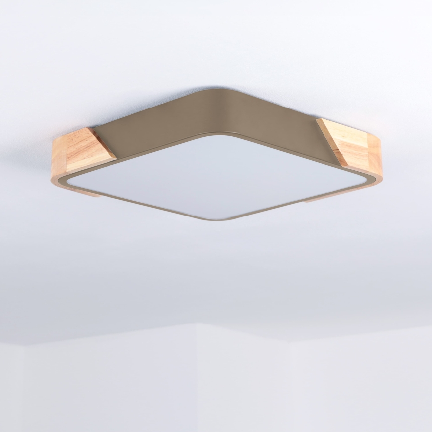 BRILAGI - LED stropna svetilka PILANA SQUARE LED/24W/230V hrast/bež 32x32 cm