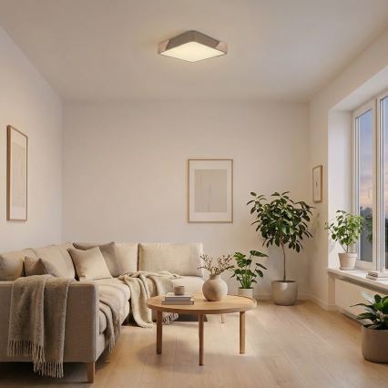 BRILAGI - LED stropna svetilka PILANA SQUARE LED/24W/230V hrast/bež 32x32 cm