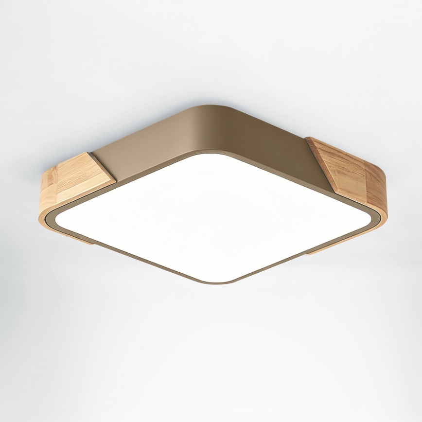 BRILAGI - LED stropna svetilka PILANA SQUARE LED/24W/230V hrast/bež 32x32 cm