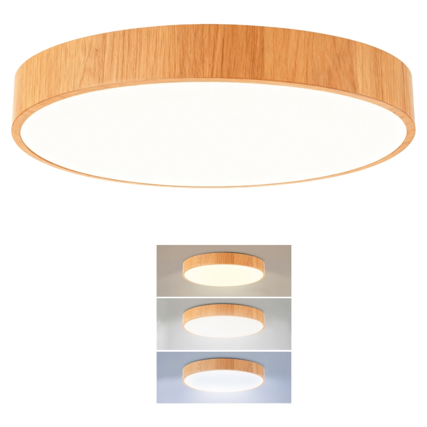 Brilagi - LED stropna svetilka POOL, 48 W, 230 V, 3000/4000/6000 K, premer 40 cm, lesni dekor