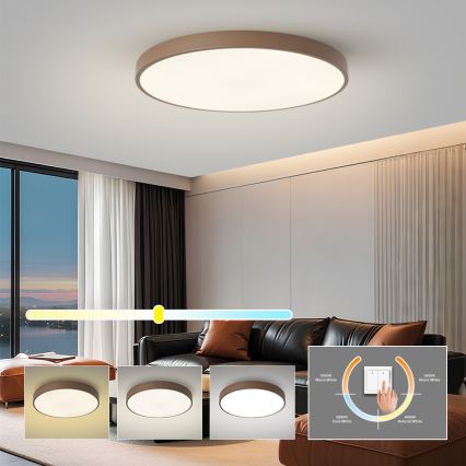 Brilagi - LED stropna svetilka POOL LED/100W/230V 3000/4000/6000K premer 80 cm rjava