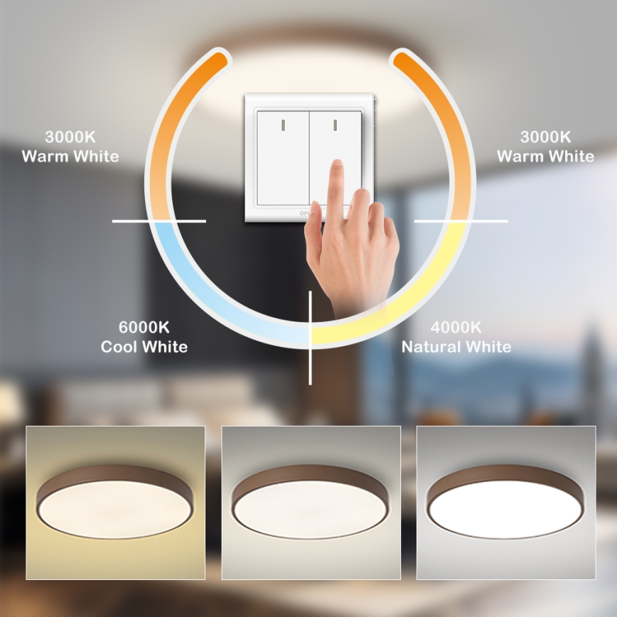 Brilagi - LED stropna svetilka POOL LED/100W/230V 3000/4000/6000K premer 80 cm rjava