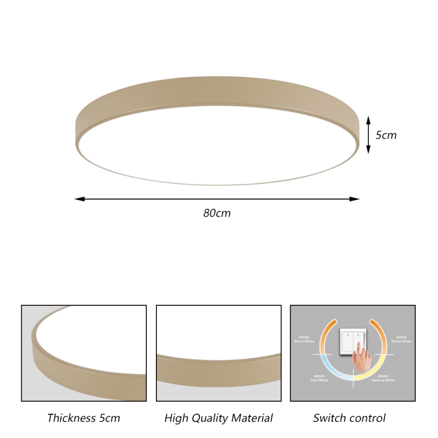Brilagi - LED stropna svetilka POOL LED/100W/230V 3000/4500/6000K, premer 80 cm, bež