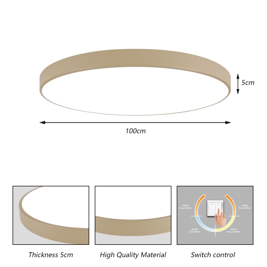 Brilagi - LED stropna svetilka POOL LED/128W/230V 3000/4000/6000K premer 100 cm bež
