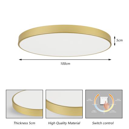 Brilagi - LED stropna svetilka POOL LED/128W/230V 3000/4000/6000K premer 100 cm zlata