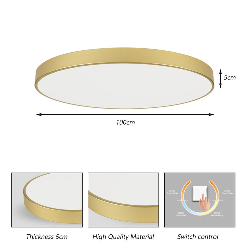 Brilagi - LED stropna svetilka POOL LED/128W/230V 3000/4000/6000K premer 100 cm zlata