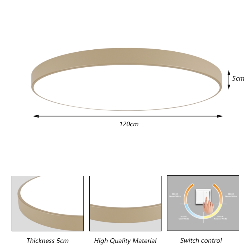 Brilagi POOL LED stropna svetilka, 180 W, 230 V, 3000/4000/6000 K, premer 120 cm, bež