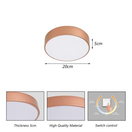 Brilagi - LED stropna svetilka POOL LED/24W/230V 3000/4000/6000K premer 20 cm bronasta