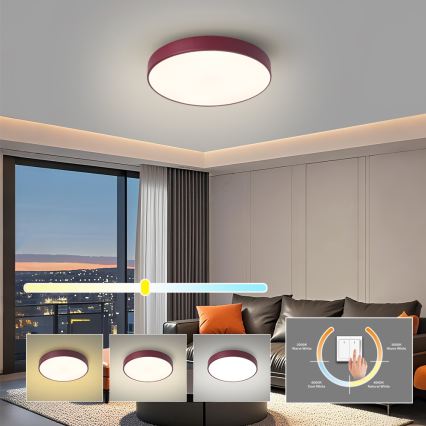 Brilagi - LED stropno svetilo POOL LED/36W/230V 3000/4000/6000K premer 30 cm bordo