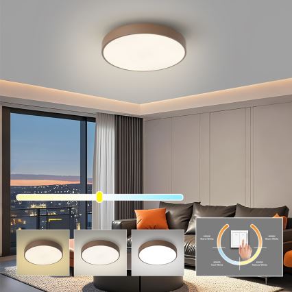 Brilagi - LED stropna svetilka POOL LED/36W/230V 3000/4000/6000K, premer 30 cm, rjava