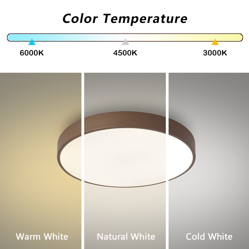 Brilagi - LED stropna svetilka POOL LED/36W/230V 3000/4000/6000K, premer 30 cm, rjava