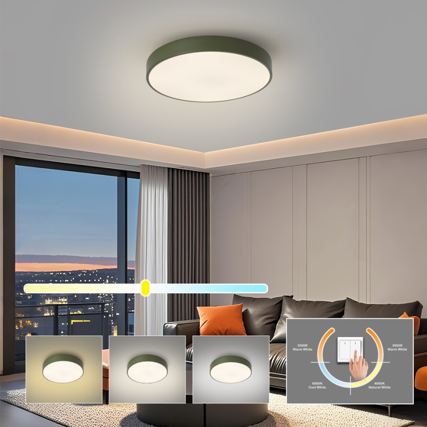 Brilagi - stropna LED svetilka POOL LED/36W/230V 3000/4000/6000K premer 30 cm zelena