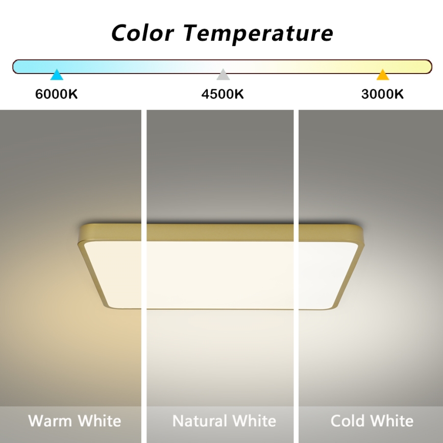 Brilagi - LED stropna svetilka POOL LED/36W/230V 3000/4500/6000K 40x40 cm zlata
