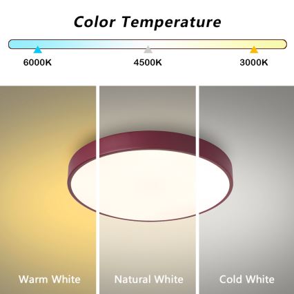 Brilagi - Stropna LED svetilka POOL LED/48W/230V 3000/4000/6000K premer 40 cm bordo