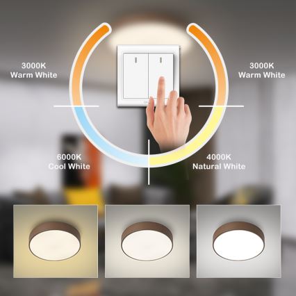 Brilagi - LED stropna svetilka POOL LED/48W/230V 3000/4000/6000K Ø 40 cm rjava
