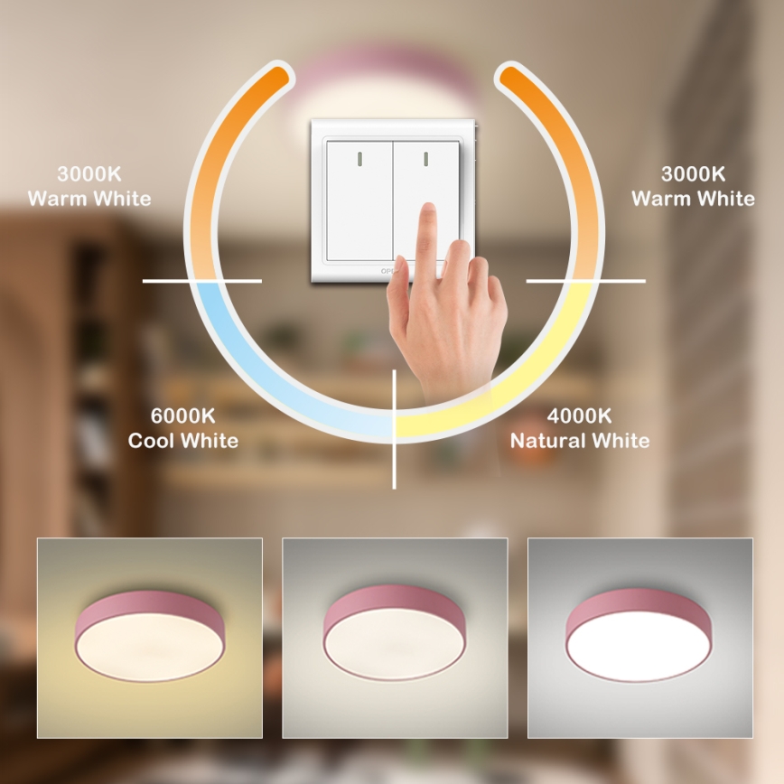 Brilagi - LED stropna svetilka POOL LED/48W/230V 3000/4000/6000K, premer 40 cm, rožnata
